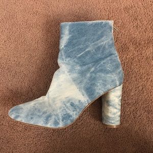 Denim booties